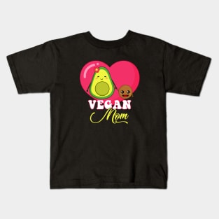 Vegan Mom Avocado with Baby Kids T-Shirt